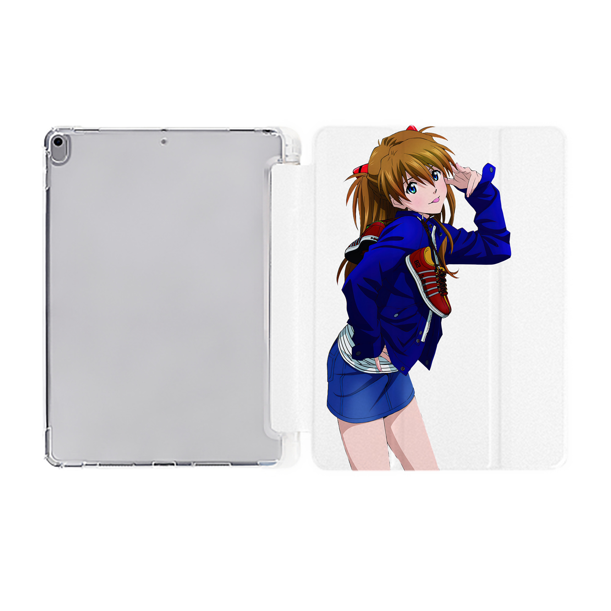 （画像用） EVA 新世紀エヴァンゲリオン IPad ケース ペン収納付き 三つ折りスタンド PUレザー×シリコン 対応機種9.5/10.5/10.9インチ